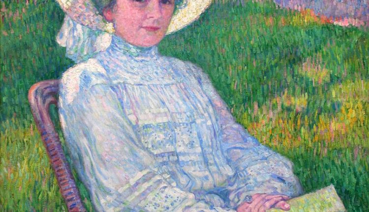 زوجة الرسّام أو سيّدة بفستان أبيض  للرّسام البلجيكي ثيو فان ريسلبيرغ،