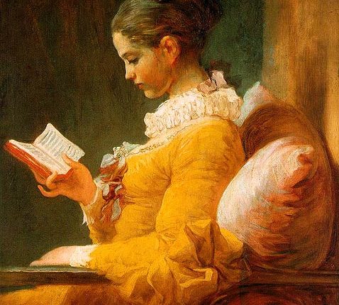 إمرأة تقـرأ كتابا للرسّام الفرنسي جان اونوريه فراغونار