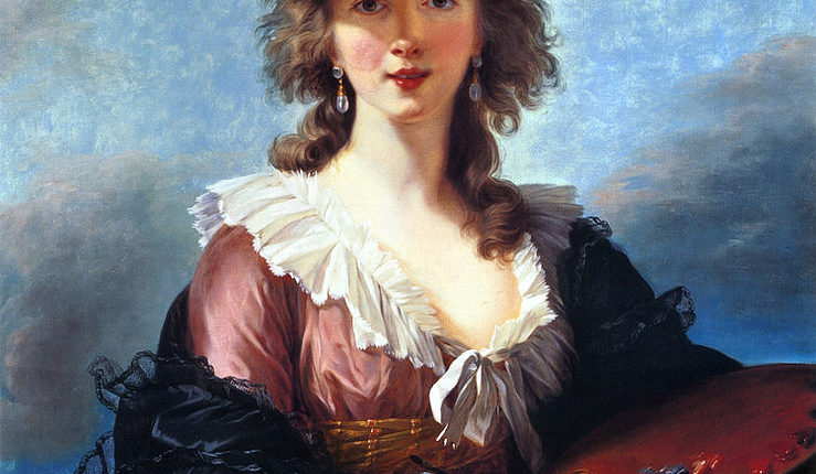 بورتـريه للفنّانة بقبّعـة من القشّ للرسّامة الفرنسيّة لويـز فيجي لو بران