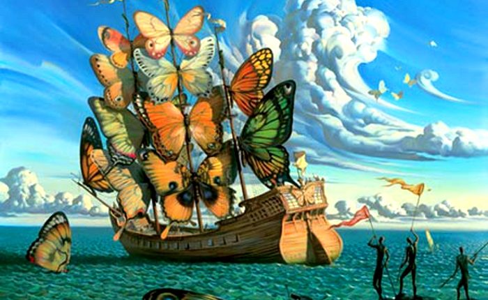 لوحة رحيل الفراشات للرسّام الروسى فلاديمير كوش