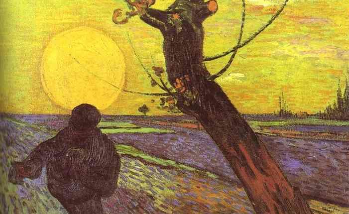 باذر  الحبوب عند مغيب الشمس Vincent Van Gogh 1888